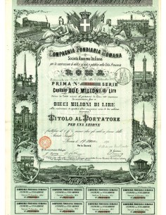 1871 - COMPAGNIA FONDIARIA ROMANA - PRIMA SERIE 1 AZIONE...