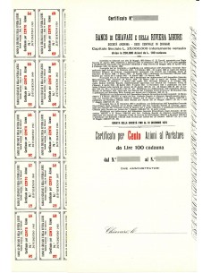 BANCO DI CHIAVARI E DELLA RIVIERA LIGURE 100 AZIONI - 1925 2