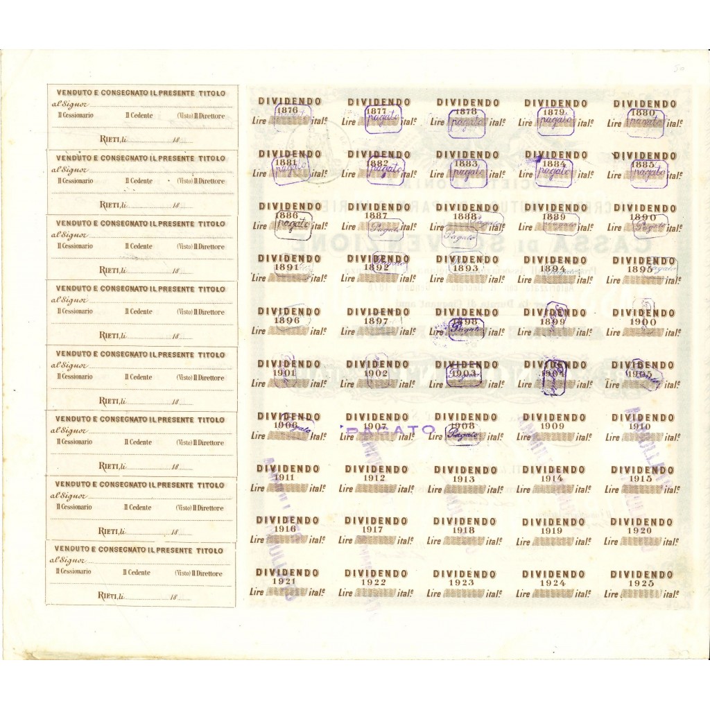1880 - SOC. ANON. DI CREDITO MUTUO E RISPARMIO...