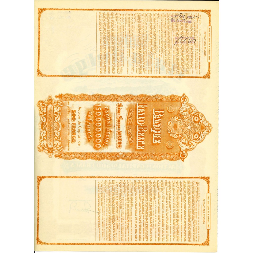 1911 - BANQUE ITALO-BELGE 1 AZIONE - ANVERSA