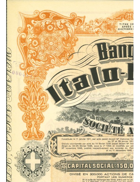 1911 - BANQUE ITALO-BELGE 1 AZIONE - ANVERSA