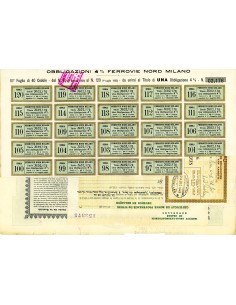 1895 - FERROVIE NORD MILANO S.A. - 1 OBBLIGAZIONE  Lire... 2