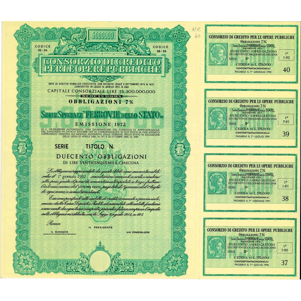 1972 - CONSORZIO DI CREDITO PER LE OPERE...