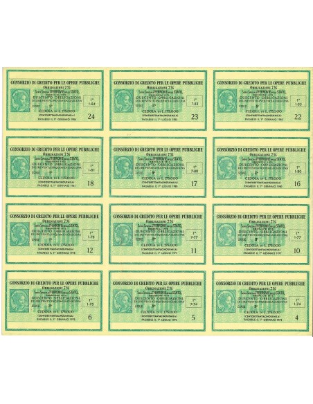 1972 - CONSORZIO DI CREDITO PER LE OPERE PUBBLICHE "FERROVIE DELLO STATO" 5.000.000 - ROMA