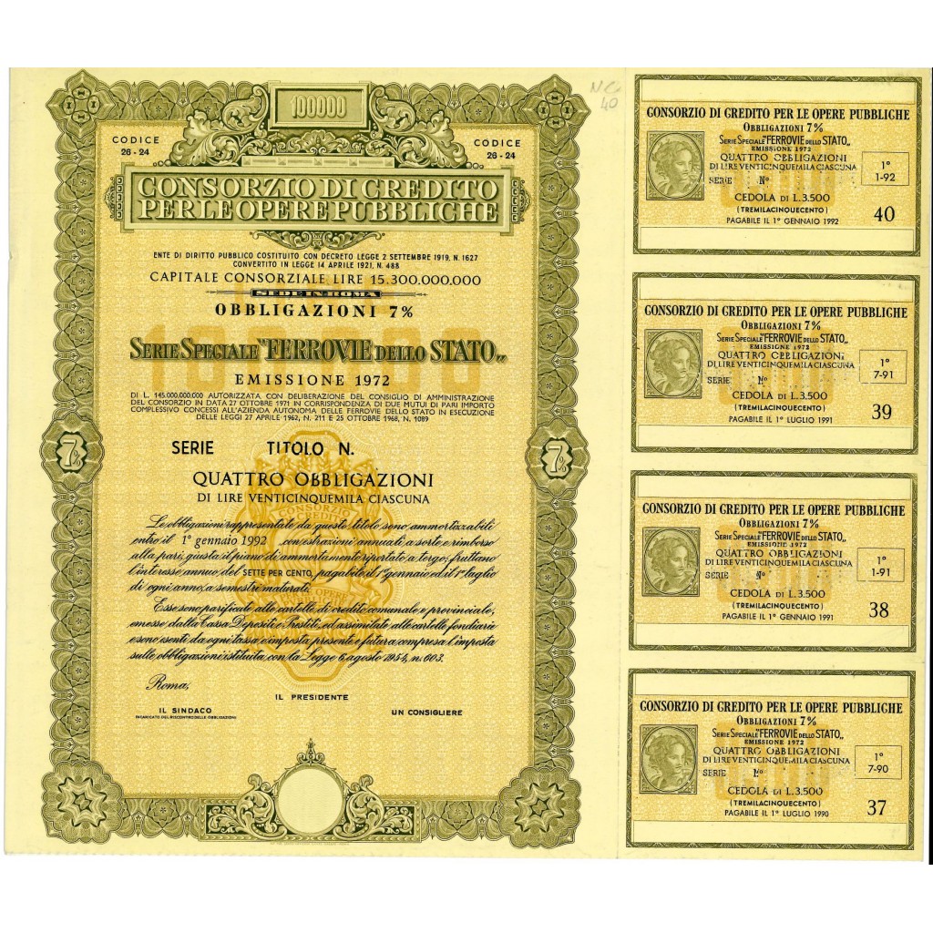 1972 - CONSORZIO DI CREDITO PER LE OPERE...