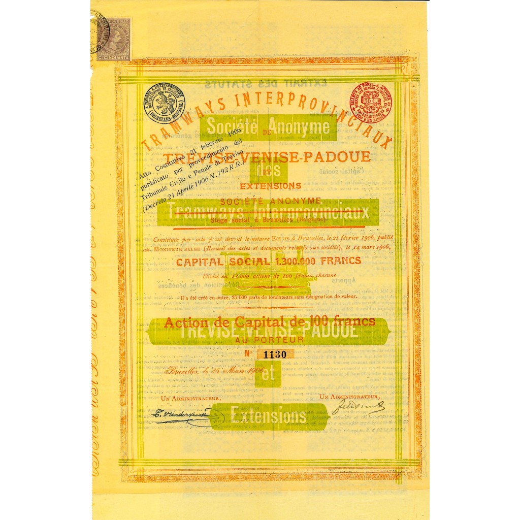 1906 - TRAMWAYS INTERPROVINCIAUX DE TREVISE...