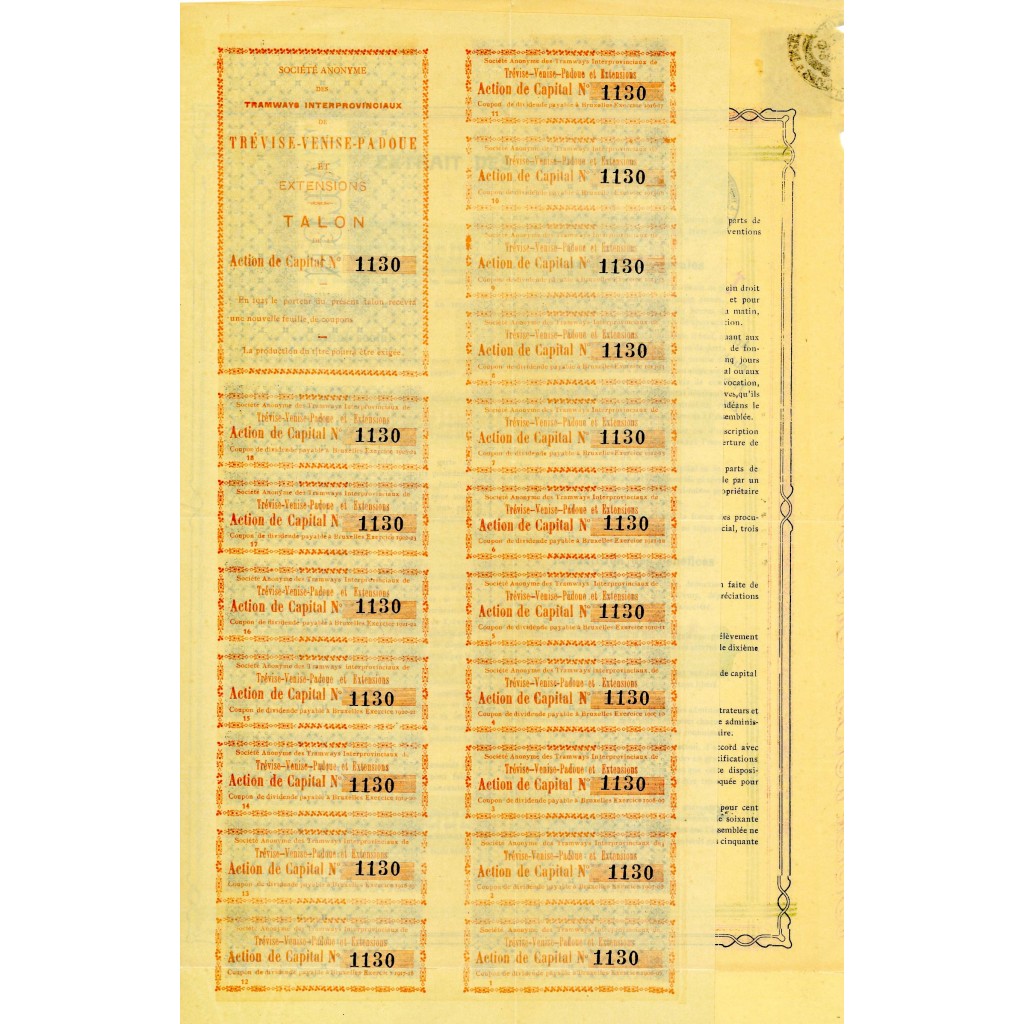 1906 - TRAMWAYS INTERPROVINCIAUX DE TREVISE...