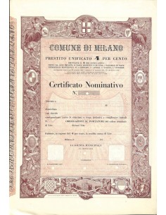 CO DI MILANO - UNA OBBLIGAZIONE 4% -1895