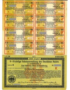 1924 - GERMAN SCHATZANWEISUNG DES DEUTSCHEN REICHS...