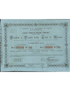 PRESTITI A PREMI DELLA CITTA' DI MILANO - 1 OBBLIGAZIONE 1861