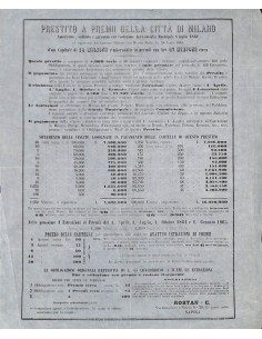 PRESTITO A PREMI DELLA CITTA' DI MILANO - VOLANTINO 1864