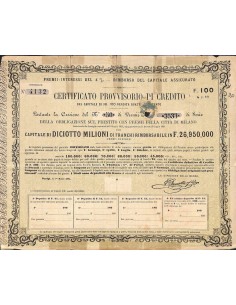 PRESTITO A PREMII CITTA' DI MILANO - CERT. PROVVISIORIO 1 OBB. 1864