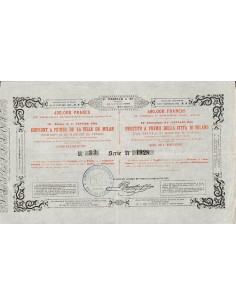 F. PAGELLA PRESTITO A PREMII CITTA' DI MILANO - VAGLIA DI 1 OBB. 1865