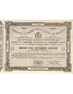 BANCA TESTA - PRESTITO A PREMII CITTA' DI MILANO - CESSIONE DI 1 OBB. 1861