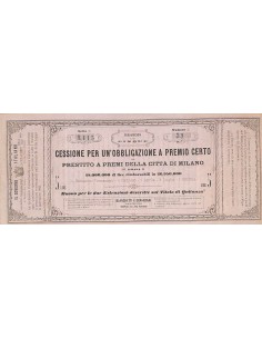 PRESTITO A PREMI CITTA' DI MILANO - CESSIONE DI 1 OBB. 1861