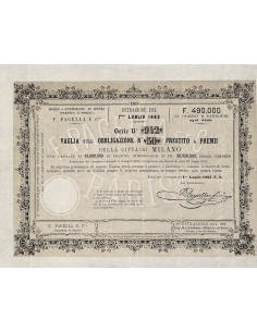 PRESTITO A PREMII CITTA' DI MILANO - VAGLIA DI 1 OBB. 1863
