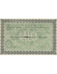 S.A.L.C.E. SOC. ANONIMA LIGURE COOPERATIVA ESERCENTI AZIONE GENOVA 1920