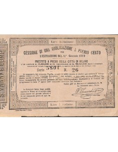PRESTITO A PREMII CITTA' DI MILANO - CESSIONE 1 OBBLIG. 1872