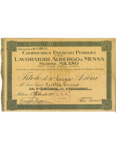 1921 - COOPERATIVA ESERCIZI PUBBLICI FRA LAVORATORI...