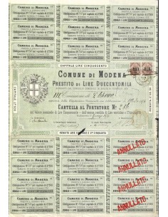 COMUNE DI MODENA - 1 CARTELLA - 1879