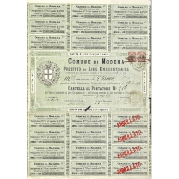 COMUNE DI MODENA - 1 CARTELLA - 1879