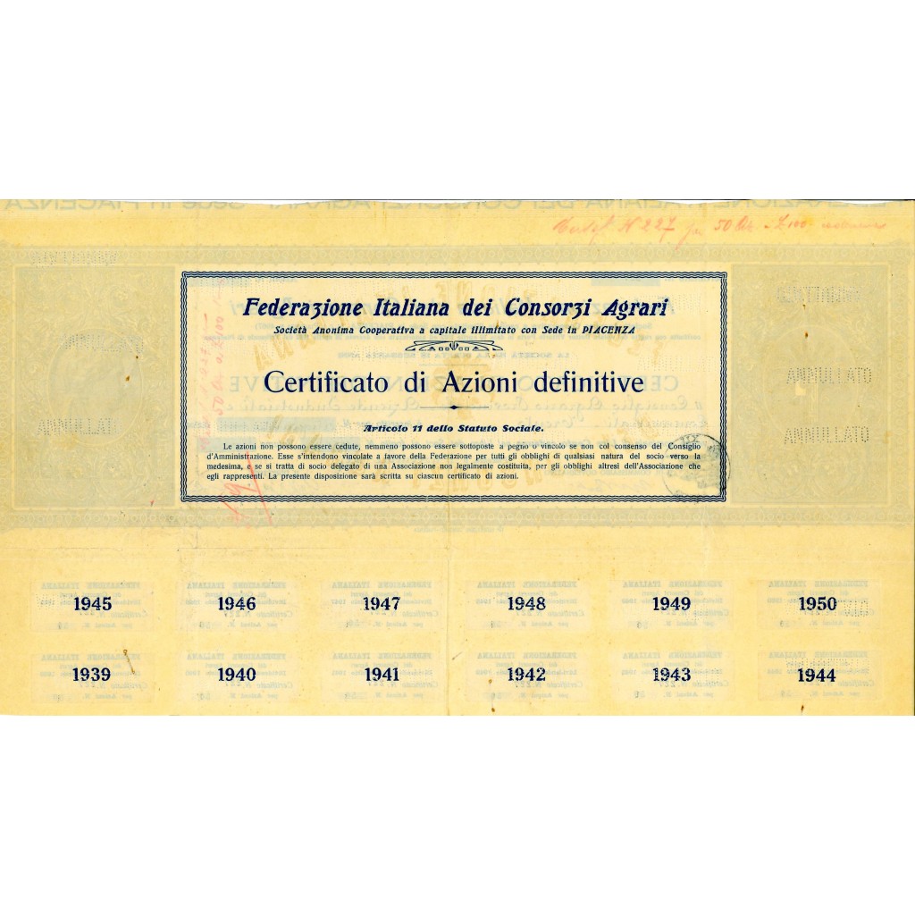 1927 - FEDERAZIONE ITALIANA DEI CONSORZI AGRARI...