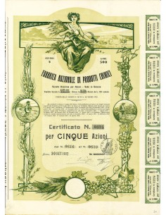 1912 - FABBRICA NAZIONALE DI PRODOTTI CHIMICI - 5 AZIONI...