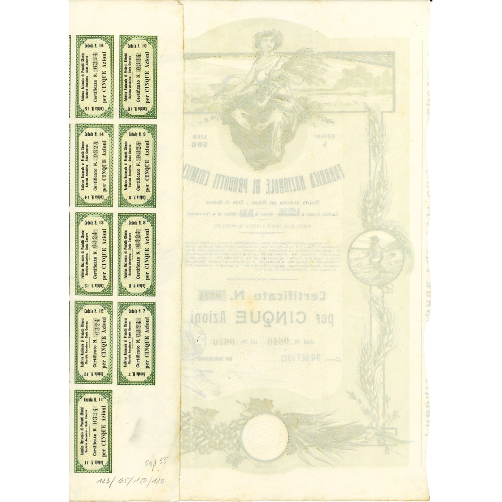 1912 - FABBRICA NAZIONALE DI PRODOTTI CHIMICI -...
