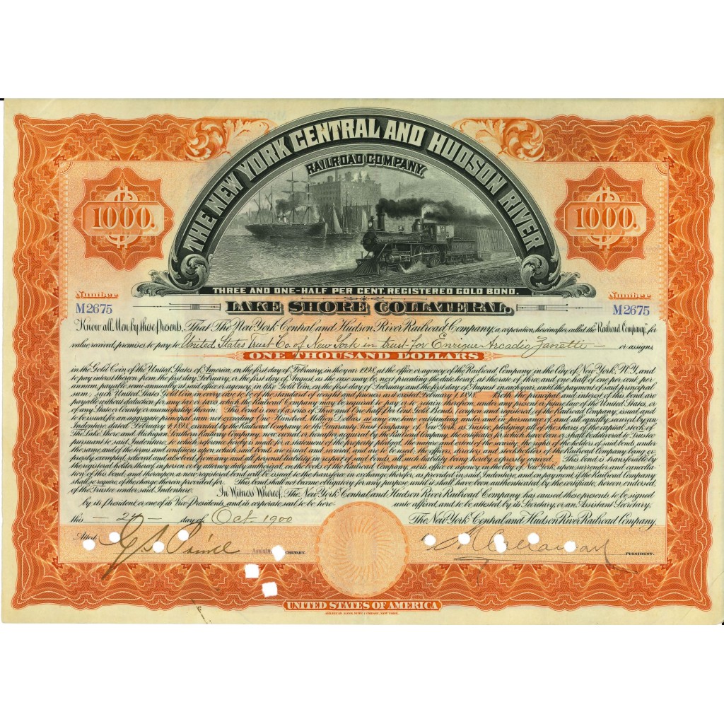 1900 - THE NEW YORK CENTRAL AND HUDSON RIVER...