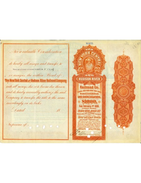 1900 - THE NEW YORK CENTRAL AND HUDSON RIVER RAILROAD  $ 1.000