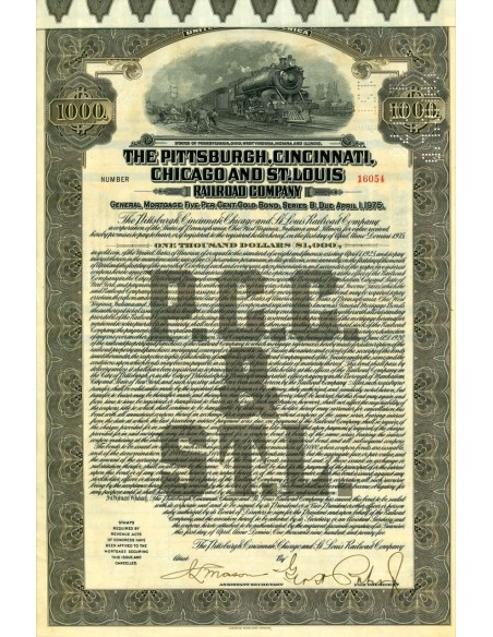 1975 - THE PITTSBURGH,CINCINNATI,CHICAGO AND ST. LOUIS GOLD BOND $ 1.000