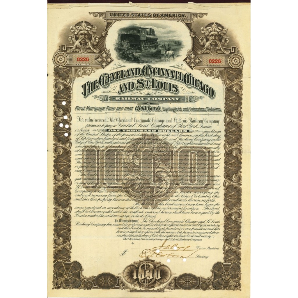 1890 - THE CLEVELAND CINCINNATI CHICAGO AND ST....