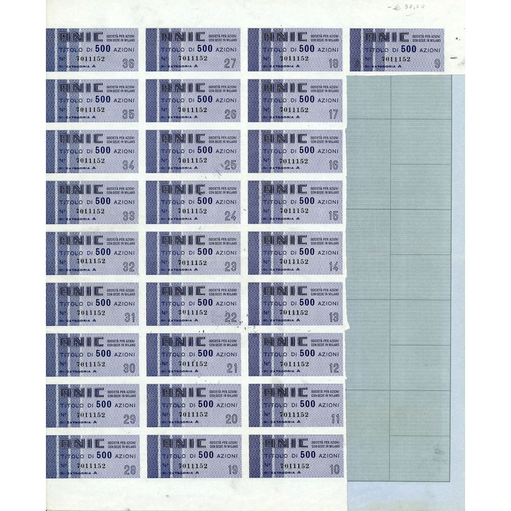 1967 - ANIC - 500 AZIONI MILANO