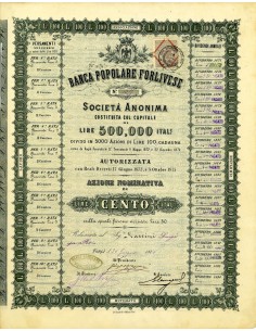 1876 - BANCA POPOLARE FORLIVESE 1 AZIONE - FORLI'
