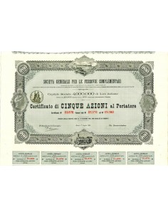 1885 - SOC. GENERALE PER LE FERROVIE COMPLEMENTARI 5...