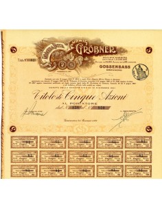 1921 - FABBRICA DI BIRRA LUDWIG GROBNER 5 AZIONI -...