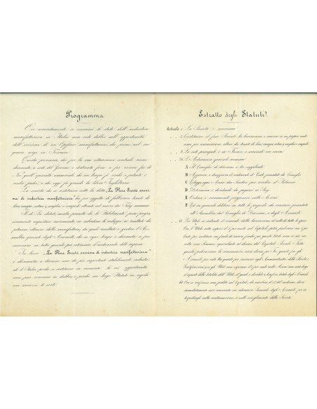 1865 - LA FLORA SOC. AN. D'INDUSTRIA  MANIFATTURIERA - FIRENZE