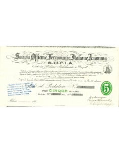 1908 - OFFICINE FERROVIARIE ITALIANE ANONIMA S.O.F.I.A. 5...