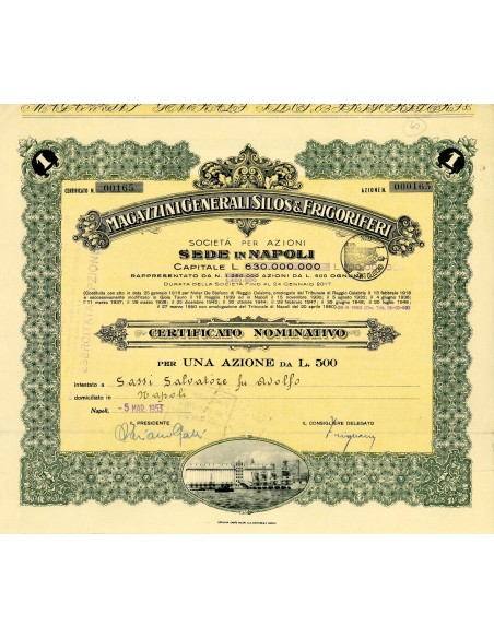 1953 - MAGAZZINI GENERALI SILOS & FRIGORIFERI 1 AZIONE - NAPOLI