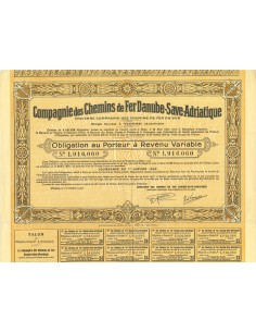 1923 - CHEMINS DE FER DANUBE-SAVE-ADRIATIQUE COMP. DES