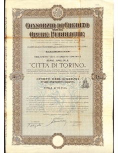 CONSORZIO DI CREDITO PER LE OPERE PUBBLICHE - 5 OBBLIGAZIONI TORINO 1934