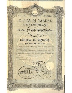 CITTA' DI VARESE ED UNITE CASTELLANZE 1 CARTELLA VARESE 1901
