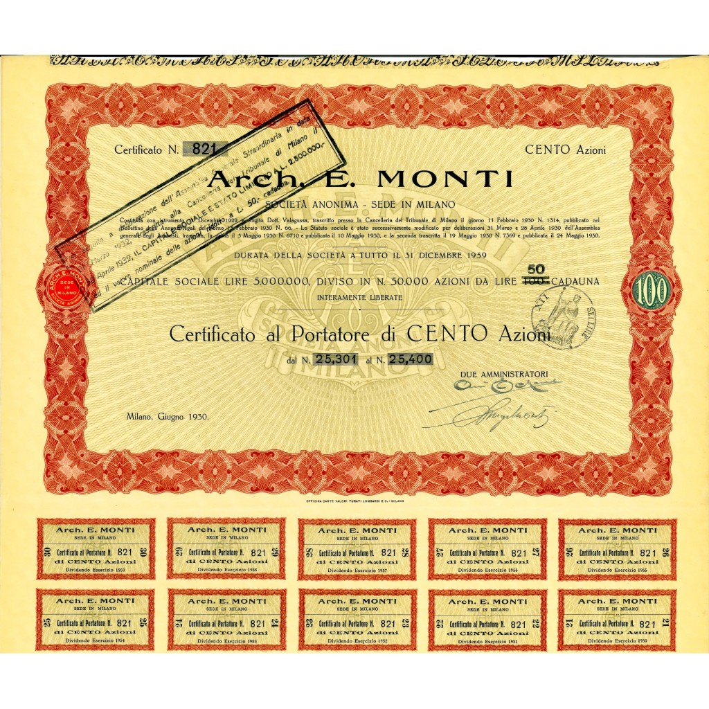 1930 - ARCH. E . MONTI PRODUZIONE ARREDI...