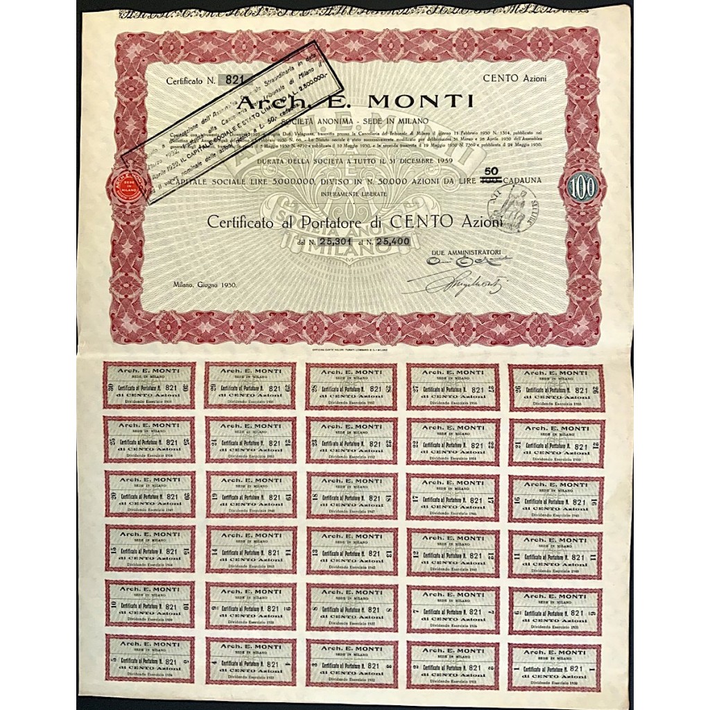 1930 - ARCH. E . MONTI PRODUZIONE ARREDI...