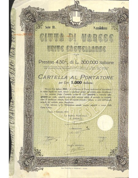 CITTA' DI VARESE ED UNITE CASTELLANZE 1 CARTELLA VARESE 1915