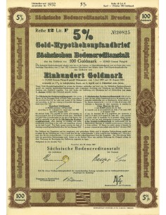 1924 - GERMAN BOND GOLD-HYPOTHEKENPFANDBRIEF 8% 35,842...