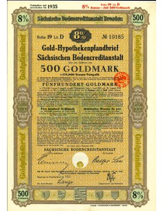 1924 - GERMAN BOND GOLD-HYPOTHEKENPFANDBRIEF 8% 179,21...