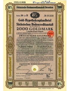 1924 - GERMAN BOND GOLD-HYPOTHEKENPFANDBRIEF 8% 716,84...