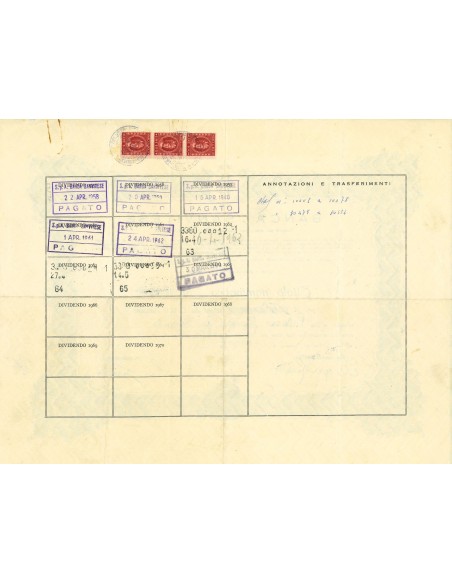 1957 - BANCA SANVITESE - AZIONI S. VITO DEI NORMANNI