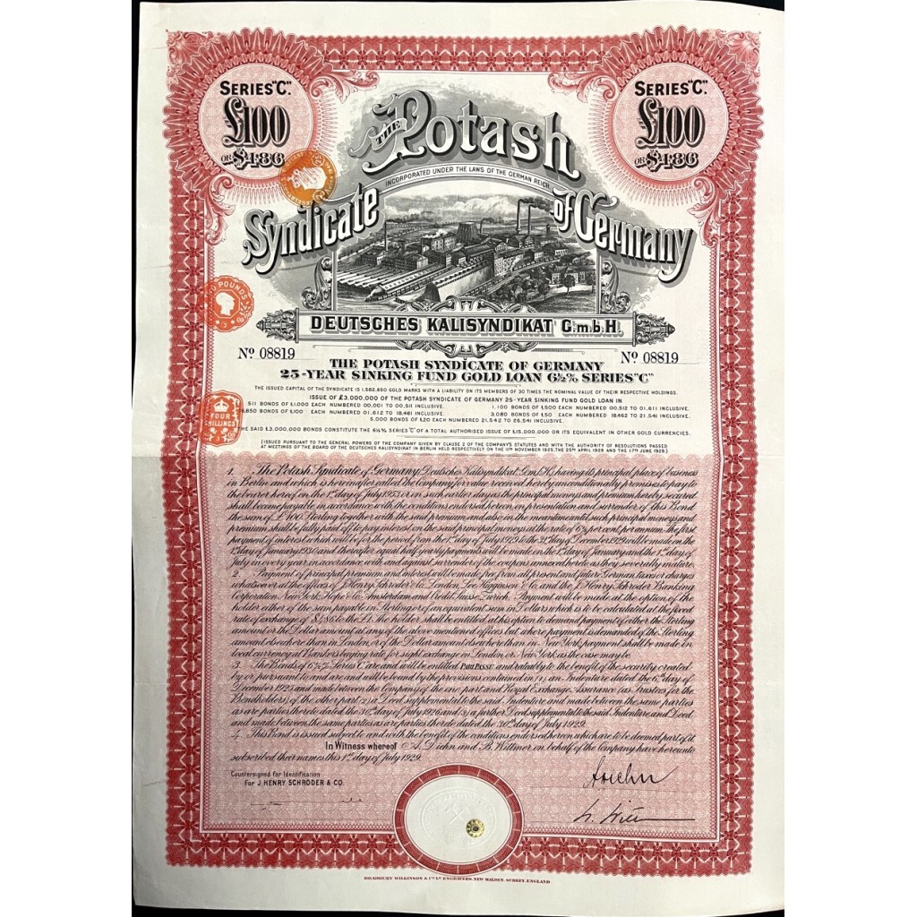 1929 - THE POTASH SYNDICATE OF GERMANY